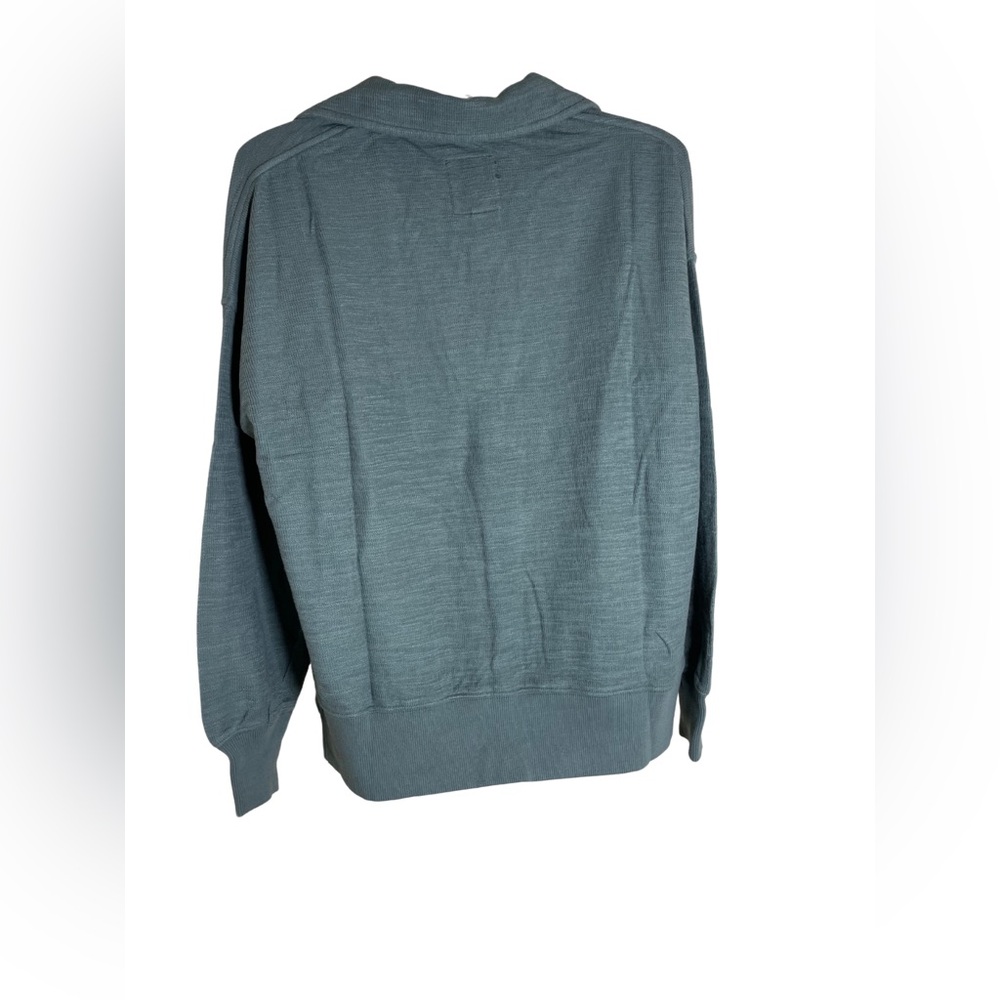 Sz XS Aerie women Green V-Neck Pullover Sweater new has holes in the cuff - Picture 6 of 11